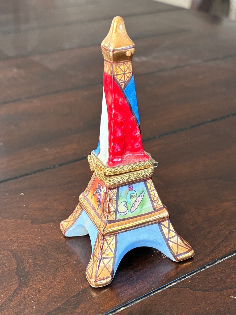 Authentic Limoges Box Eiffel Tower Peint Main France Mint ConditionArtist Signed